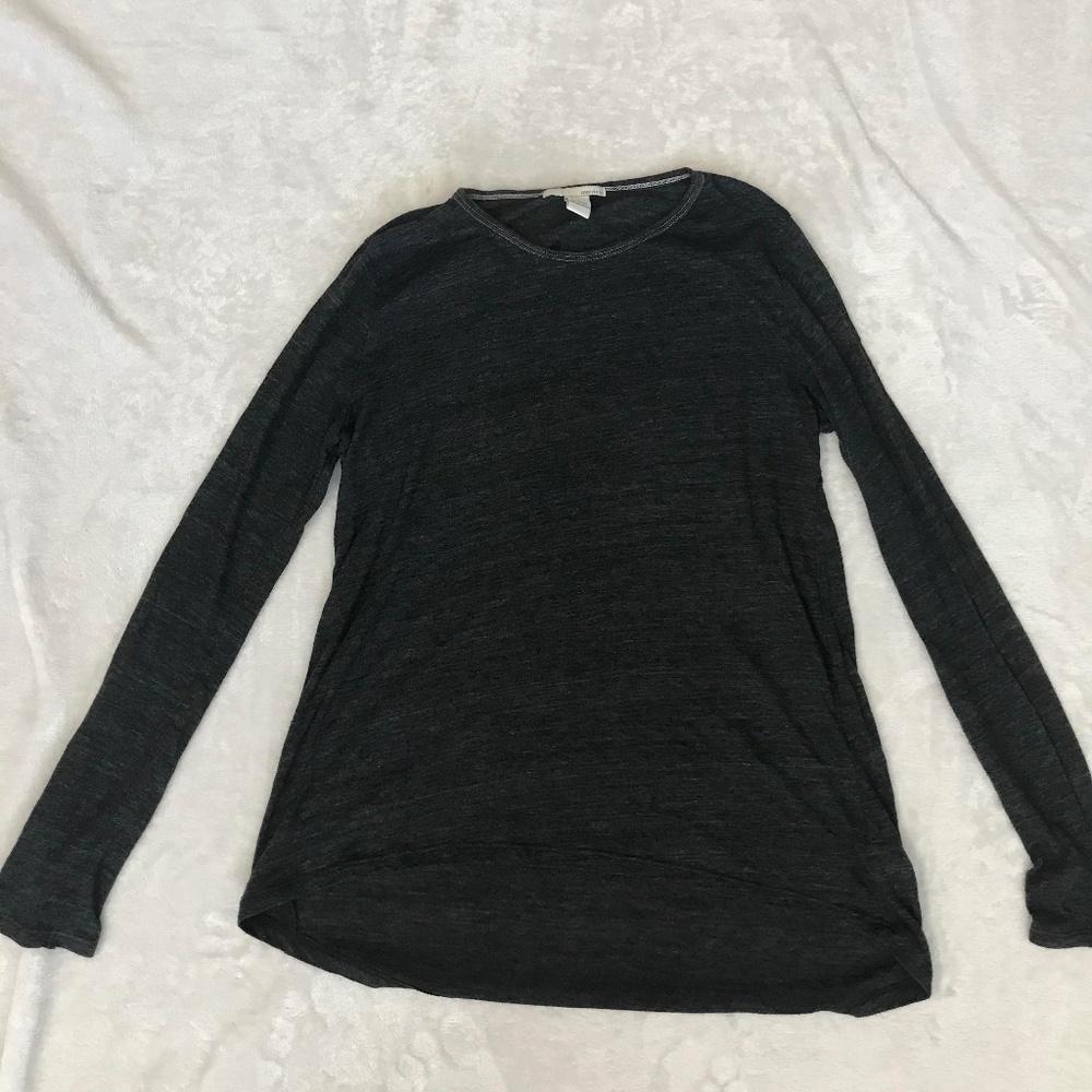 FREE w/Bundle Dark Grey Marled Long Sleeve Tee